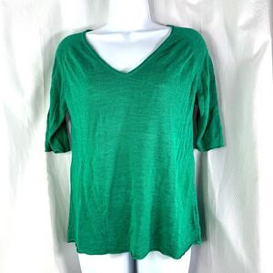 Poles Maison Montacut‎ Womens Cute Green Soft Linen Blend Shirt Top Sz S Small